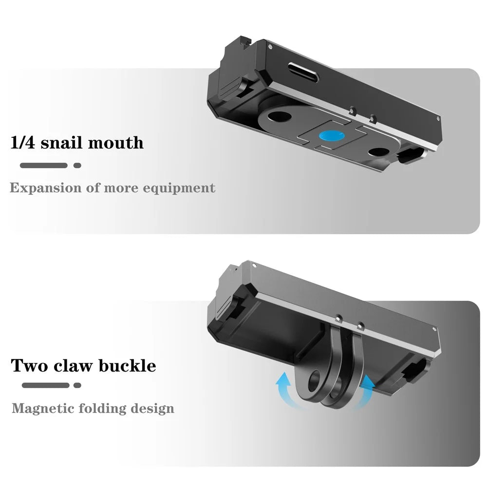 IN71 For Insta360 GO 3S / Go 3 Magnetic Suction Metal Camera Holder Base with Charging Port - 7