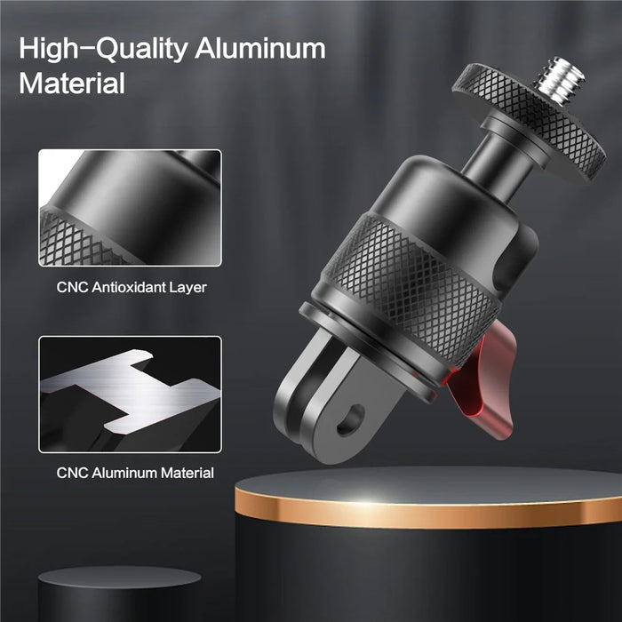 AL36 For GoPro Hero 13 / Hero 12 / Insta360 X4 360 Degree Rotating Aluminum Alloy Camera Mount Adapter - 3