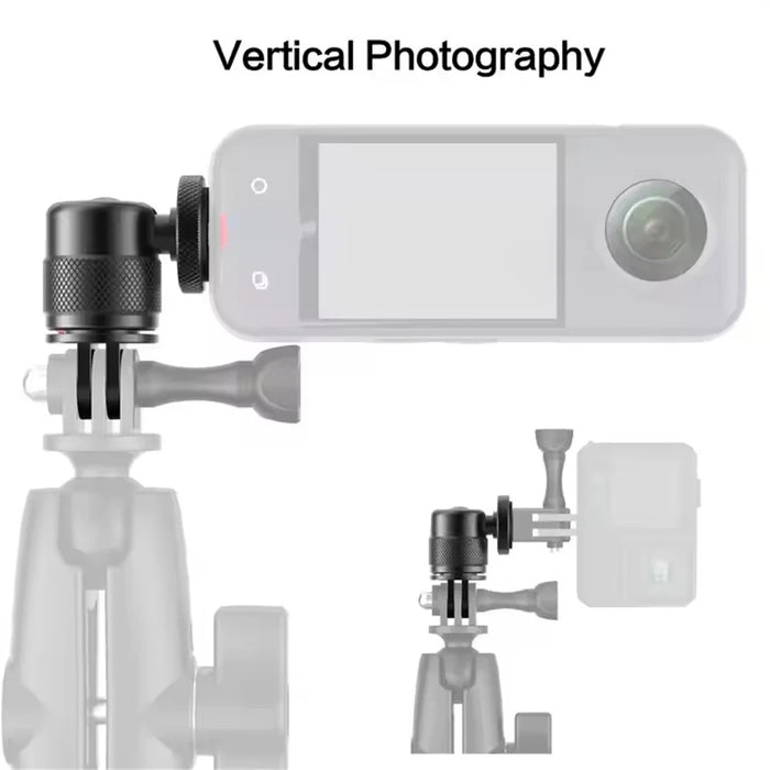 AL36 For GoPro Hero 13 / Hero 12 / Insta360 X4 360 Degree Rotating Aluminum Alloy Camera Mount Adapter - 4