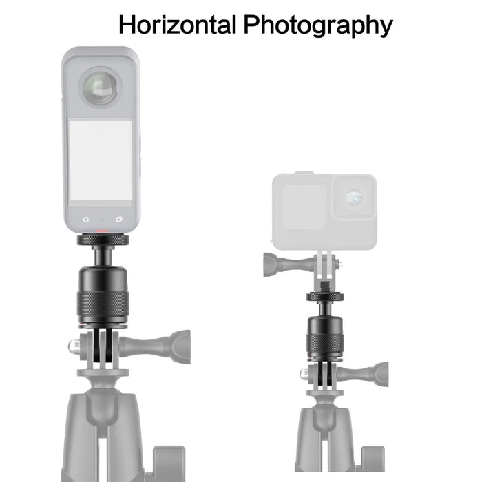 AL36 For GoPro Hero 13 / Hero 12 / Insta360 X4 360 Degree Rotating Aluminum Alloy Camera Mount Adapter - 5