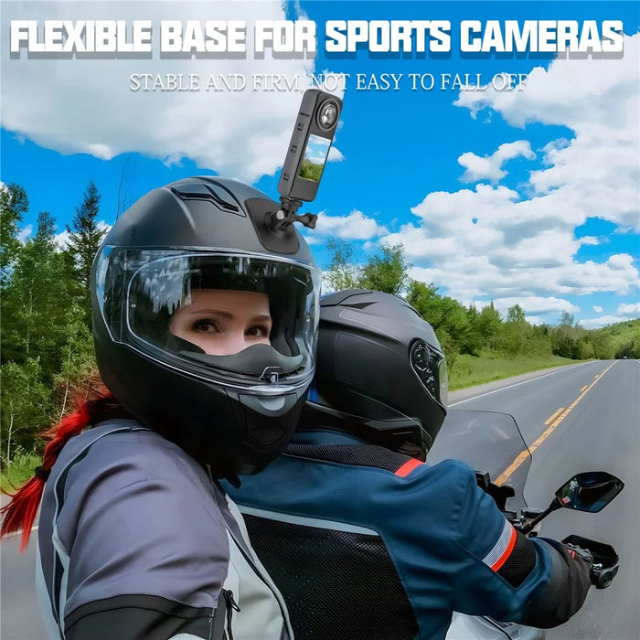 GP383 TPU + Composite Nylon Motorcycle Helmet Camera Mount Adhesive Adapter for GoPro Insta360 - Style 2 - 2