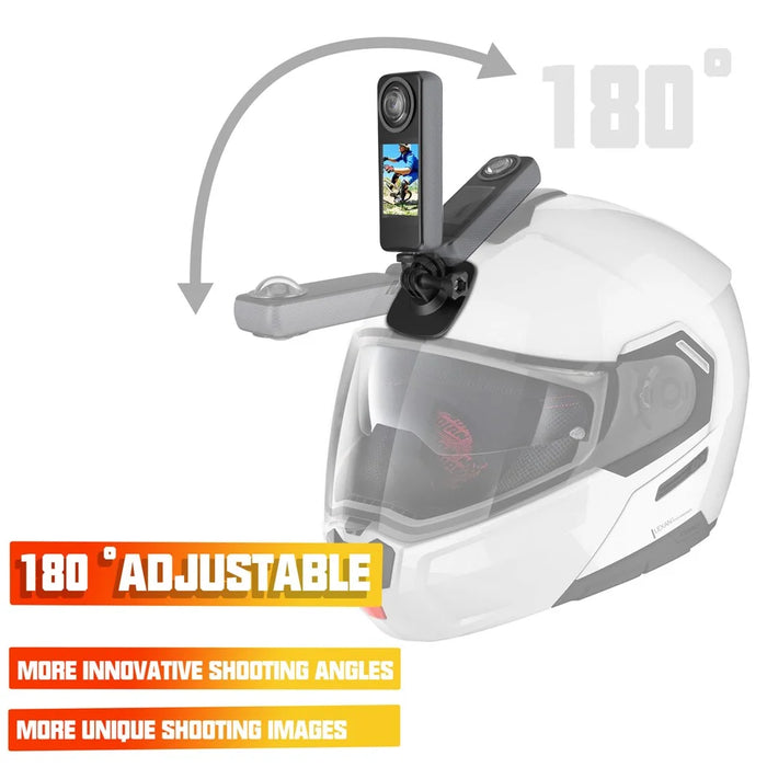 GP383 TPU + Composite Nylon Motorcycle Helmet Camera Mount Adhesive Adapter for GoPro Insta360 - Style 2 - 6