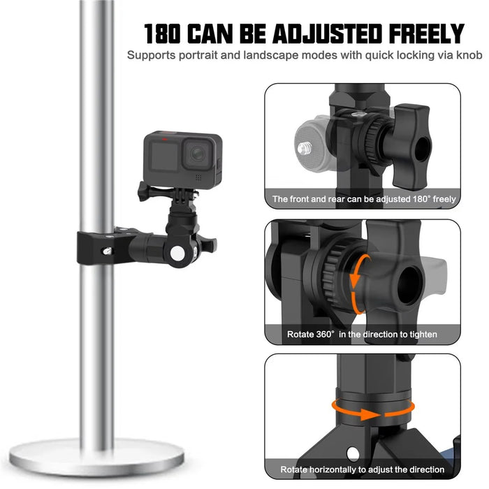 GP384 Motorcycle Handlebar Mount Action Camera Clamp Adapter Crab Plier Clip - 3
