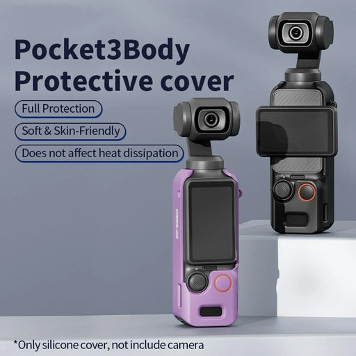 STARTRC For DJI Osmo Pocket 3 TPU Protective Case Anti-Drop Camera Body Cover - Black - 2