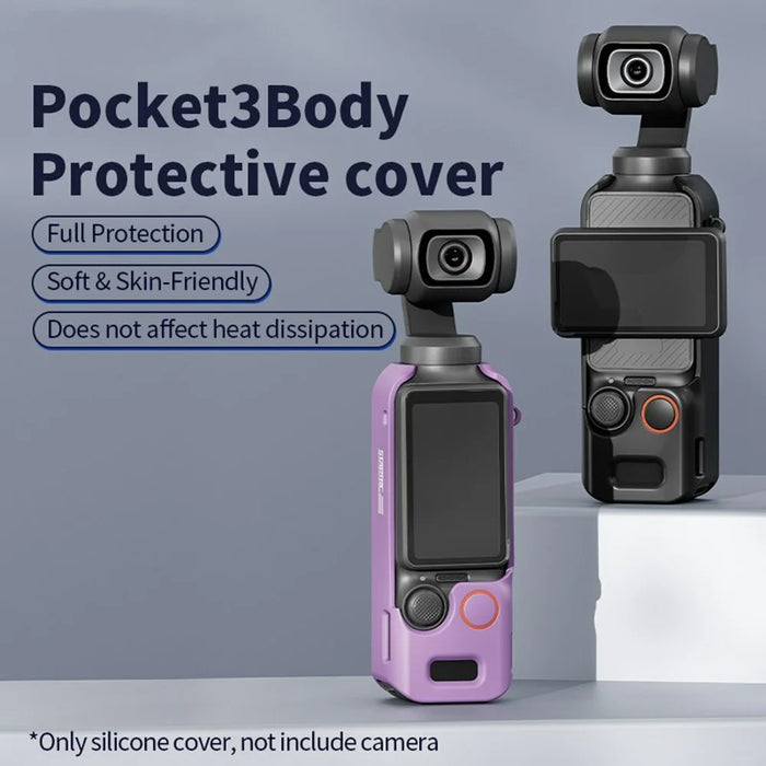 STARTRC For DJI Osmo Pocket 3 TPU Protective Case Anti-Drop Camera Body Cover - Black - 2