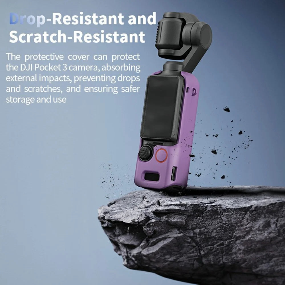 STARTRC For DJI Osmo Pocket 3 TPU Protective Case Anti-Drop Camera Body Cover - Black - 5