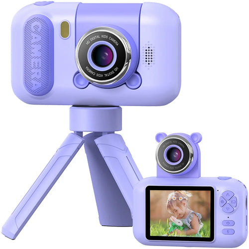 F79 2.4 Inch Screen Kids Digital Camera Flip Lens HD Children Photography Camera - Purple - 1