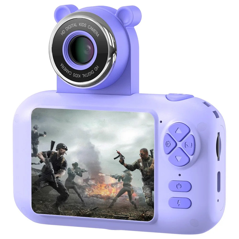 F79 2.4 Inch Screen Kids Digital Camera Flip Lens HD Children Photography Camera - Purple - 4