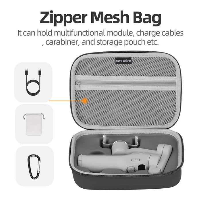 SUNNYLIFE O7P-B984 For DJI Osmo Mobile 7 Pro Storage Case Leather EVA Carrying Bag - Orange - 5