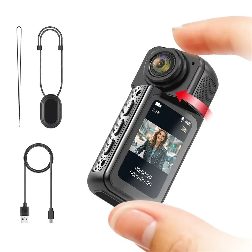 S70 Thumb Camera Rotation Lens WiFi DV Camera 2.7K HD First Person View Sports Cycling Pet Camera - Black - 2