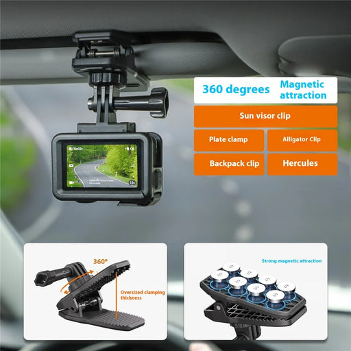 SUNNYLIFE MJ949 360° Magnetic Sun Visor Clip Multi-Purpose Strong Clamp Adjustable Angle - 2