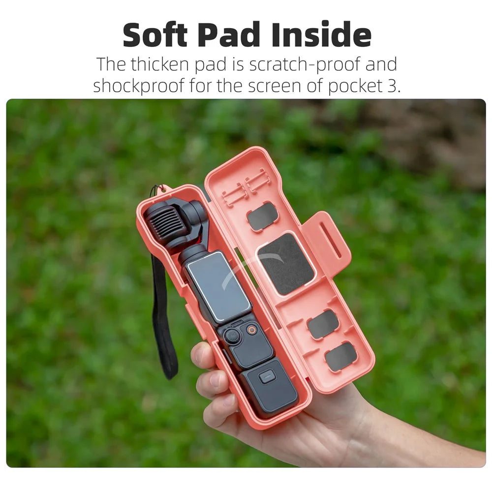SUNNYLIFE OP3-K981 For DJI Osmo Pocket 3 Protective Case Filters Storage Box with Hand Strap - Black - 5