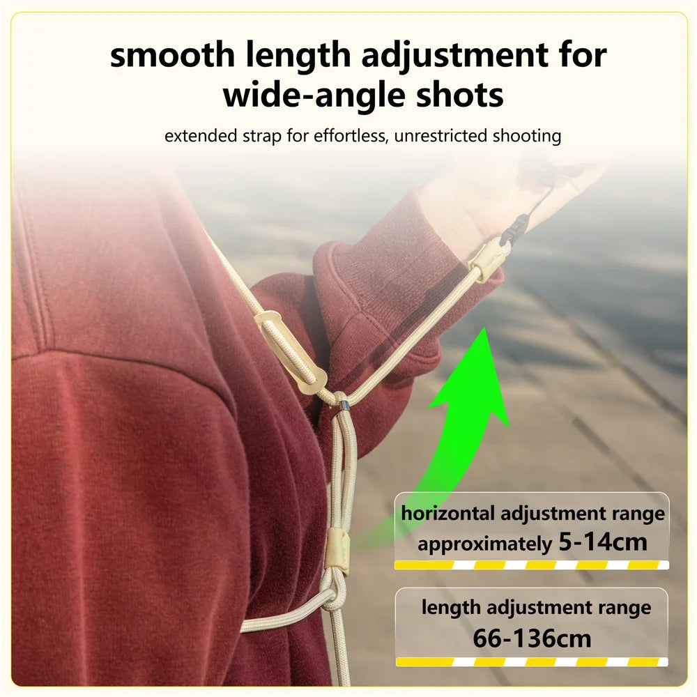 STARTRC For DJI Osmo Pocket 3 Sports Camera Double Ended Lanyard 66 - 136cm Adjustable Neck Strap - Yellow - 5