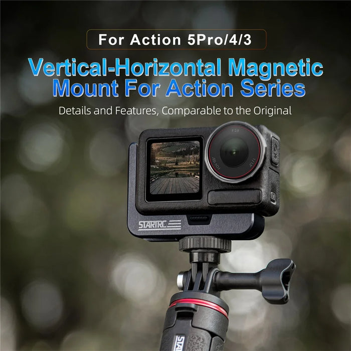 STARTRC 1157482 For DJI Osmo Action 5 Pro  /  4  /  3 L Shape Quick Release Mount Bracket Vertical Horizontal Shooting Adapter - 4