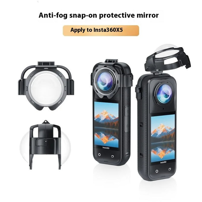 For Insta360 X5 Lens Protector Action Camera Snap-On Glass Cover 9H Hardness Anti Fog / Waterproof / Scratch Resistant - 2