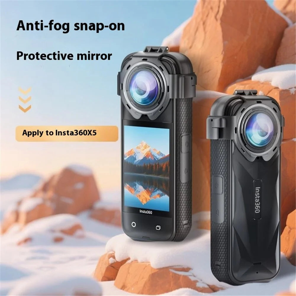 For Insta360 X5 Lens Protector Action Camera Snap-On Glass Cover 9H Hardness Anti Fog / Waterproof / Scratch Resistant - 4