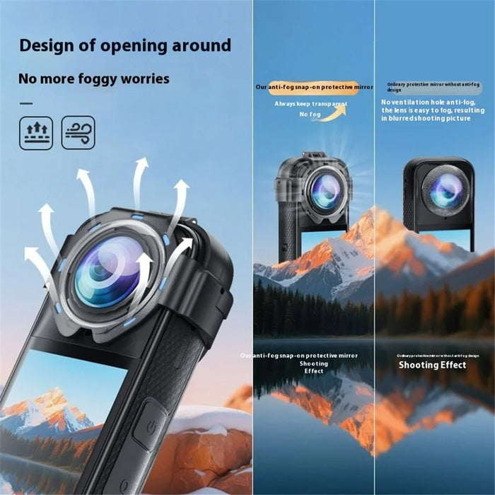 For Insta360 X5 Lens Protector Action Camera Snap-On Glass Cover 9H Hardness Anti Fog / Waterproof / Scratch Resistant - 5