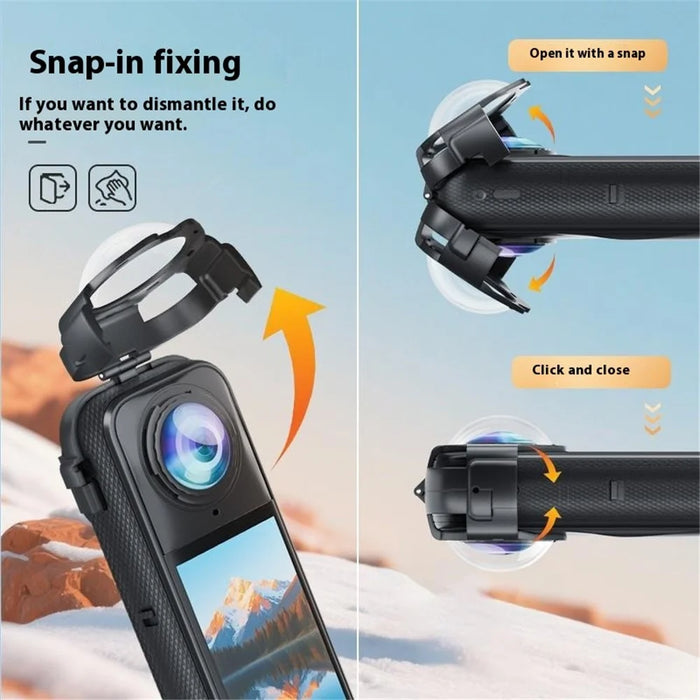 For Insta360 X5 Lens Protector Action Camera Snap-On Glass Cover 9H Hardness Anti Fog / Waterproof / Scratch Resistant - 6