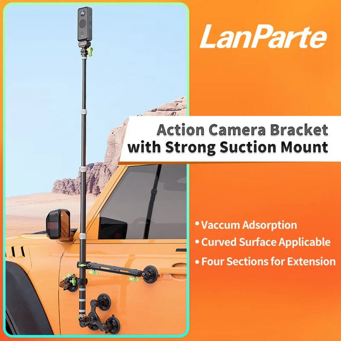 LANPARTE PMH-TS Invisible Selfie Stick Third Person View Extension Monopod Action Cameras Suction Cup Bracket - 3