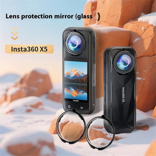 For Insta360 X5 2Pcs Panoramic Camera Lens Protector Anti Fog Scratch Resistant Optical Glass Lens Cover - 2