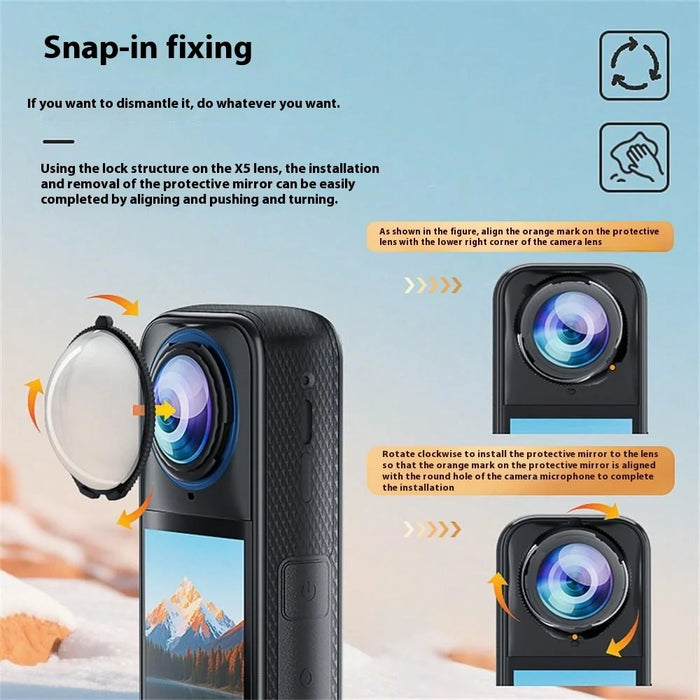For Insta360 X5 2Pcs Panoramic Camera Lens Protector Anti Fog Scratch Resistant Optical Glass Lens Cover - 5