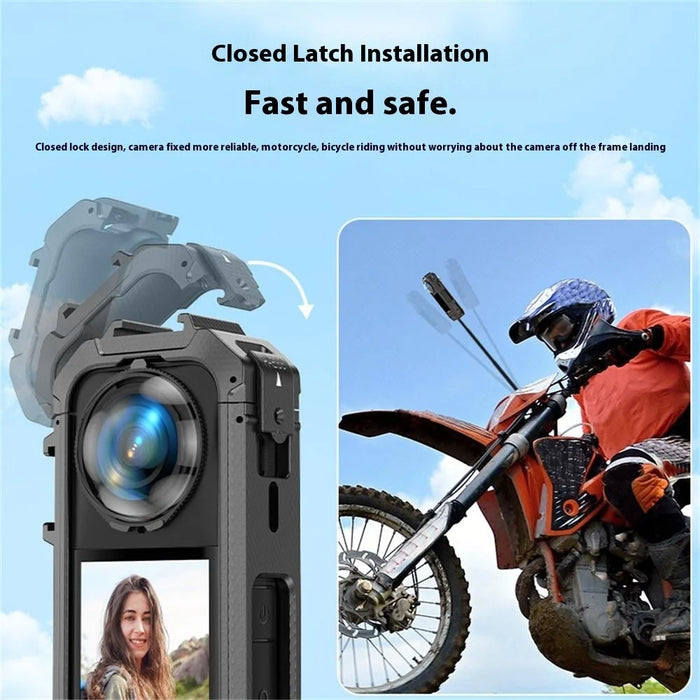For Insta360 X5 Panoramic Action Camera Magnetic Quick Release Plastic Protective Frame - 3