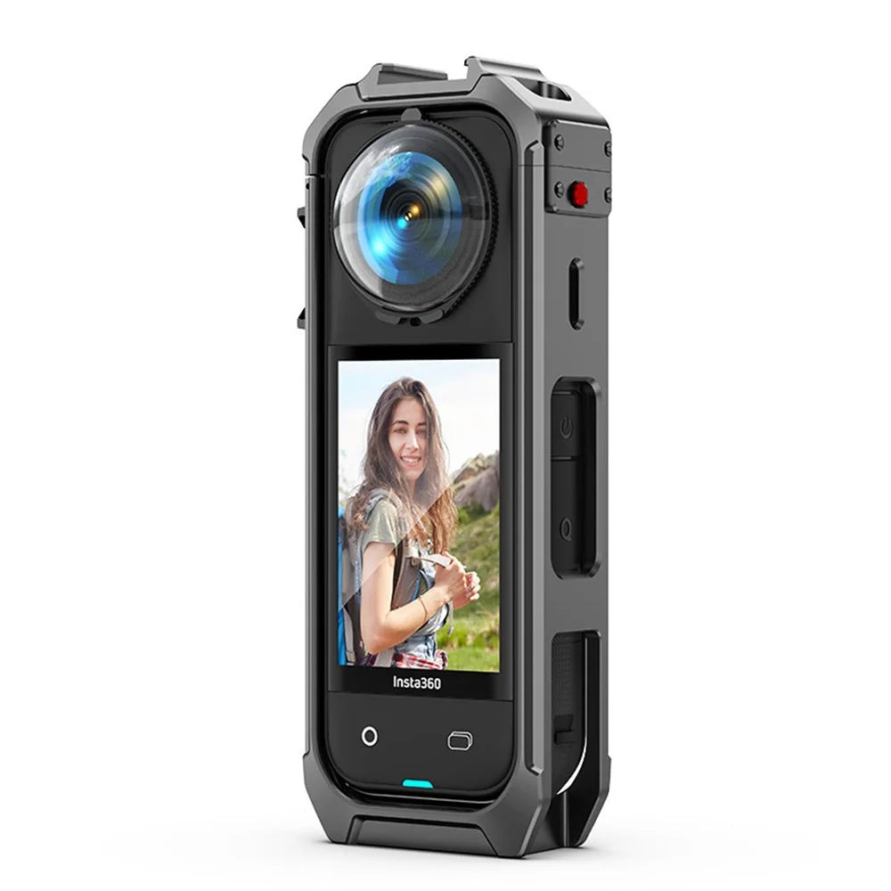 For Insta360 X5 Panoramic Action Camera Cage Quick Release Metal Protective Frame with Magnetic Base - 1
