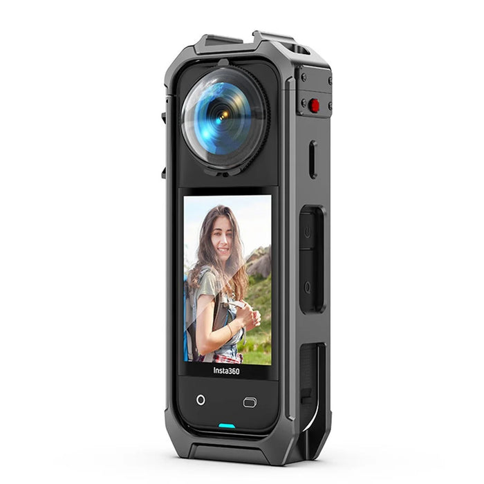 For Insta360 X5 Panoramic Action Camera Cage Quick Release Metal Protective Frame with Magnetic Base - 1