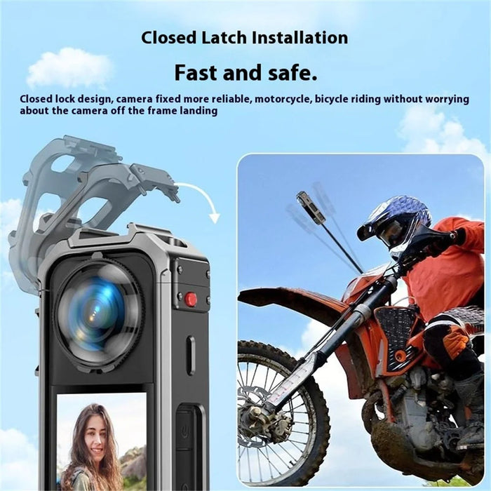 For Insta360 X5 Panoramic Action Camera Cage Quick Release Metal Protective Frame with Magnetic Base - 3