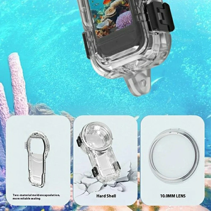 For Insta360 X5 Action Camera Invisible Diving Case 60M Underwater Hard PC Waterproof Housing - 6
