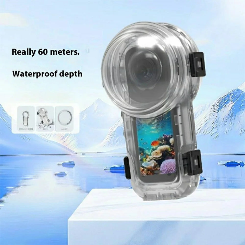 For Insta360 X5 Action Camera Waterproof Case Invisible Diving Housing Compatible with Magnetic Quick Release Mount - 2
