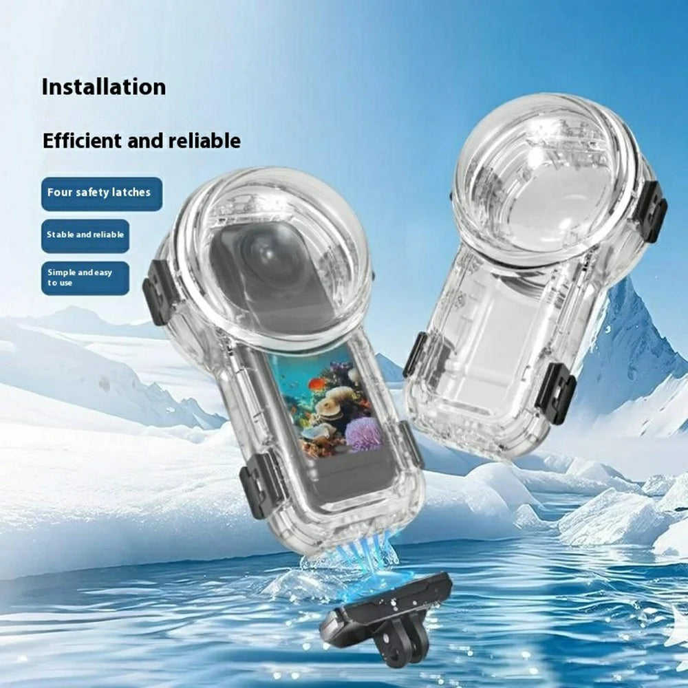 For Insta360 X5 Action Camera Waterproof Case Invisible Diving Housing Compatible with Magnetic Quick Release Mount - 4