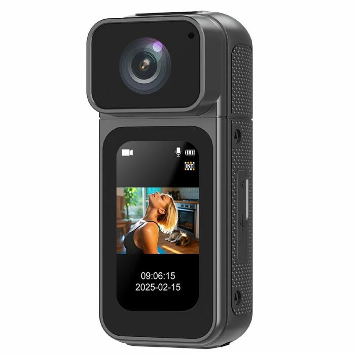 S80 Thumb Camera 2.7K Ultra HD 180 Degree Rotatable Lens 1.47 Inch Screen WiFi Mini Action Camera - Black - 2