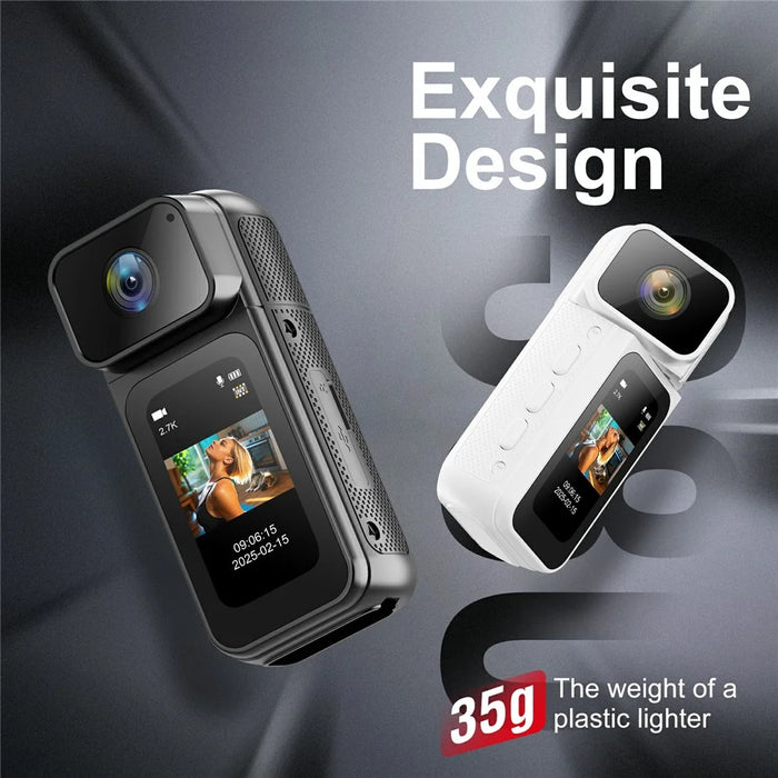 S80 Thumb Camera 2.7K Ultra HD 180 Degree Rotatable Lens 1.47 Inch Screen WiFi Mini Action Camera - Black - 6