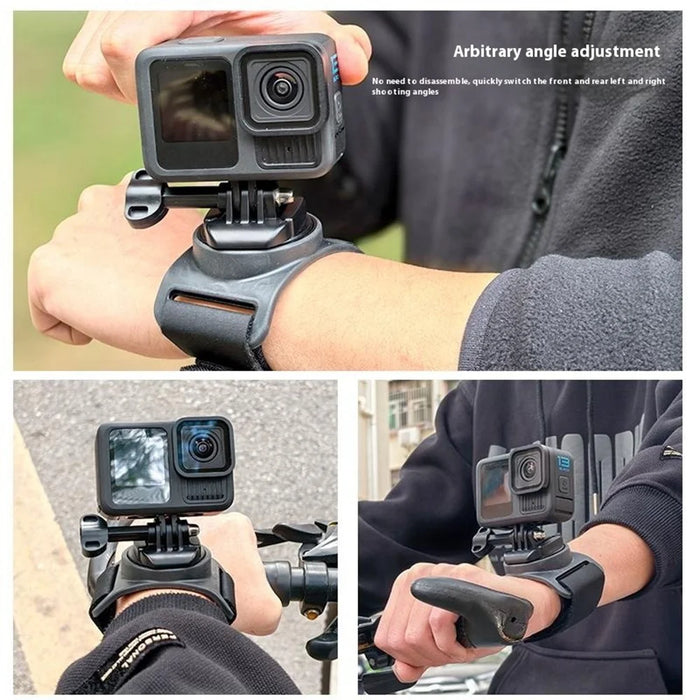 FLW070 360 Degree Rotation Camera Holder Wrist Palm Strap Mount for Skydiving / Cycling - 5