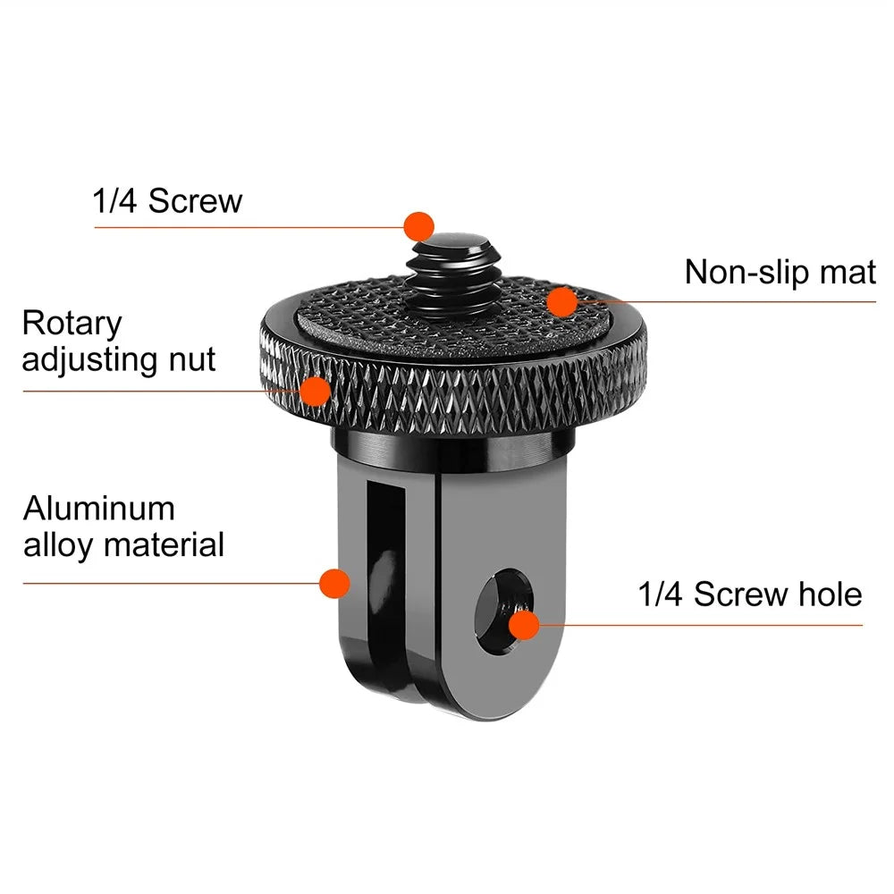 PULUZ PU705B For GoPro / Insta360 Action Camera Adapter 1 / 4 Inch Thread Aluminum Alloy Mount - 6