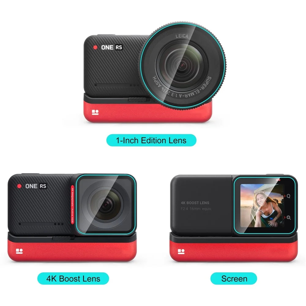 PULUZ PU824T For Insta360 ONE RS Camera 3Pcs / Set Tempered Glass Protective Film Screen Lens Protector - 2
