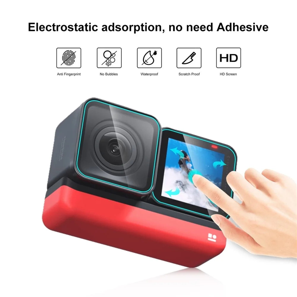PULUZ PU824T For Insta360 ONE RS Camera 3Pcs / Set Tempered Glass Protective Film Screen Lens Protector - 4