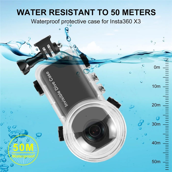 PULUZ PU890T For Insta360 X3 Invisible Diving Case 50m Underwater Waterproof Housing - 5
