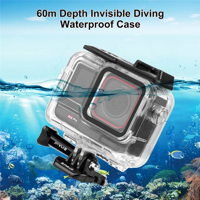 PULUZ PU964T For Insta360 Ace Pro Camera Waterproof Case 60m Underwater Housing - 4