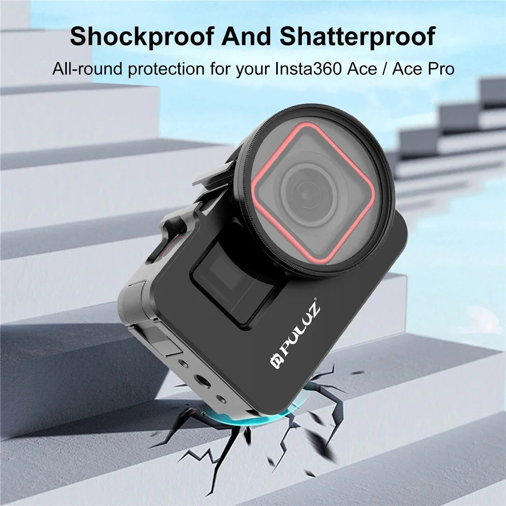 PULUZ PU966B For Insta360 Ace Pro  /  Ace Metal Protective Frame with 52mm UV Filter and Lens Cap - 5