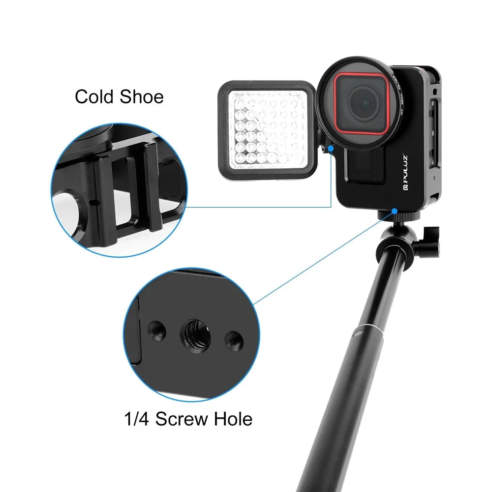PULUZ PU966B For Insta360 Ace Pro  /  Ace Metal Protective Frame with 52mm UV Filter and Lens Cap - 7