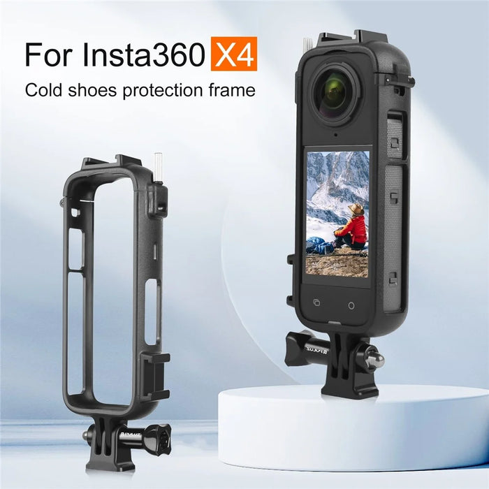PULUZ PU979B For Insta360 X4 Action Camera Protective Frame PC Cold Shoe Mount Adapter - 2