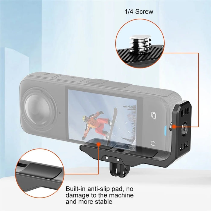 PULUZ PU982B For Insta360 X4 Quick Release L Shape Bracket 1 / 4 Screw GoPro Compatible Mount - 5
