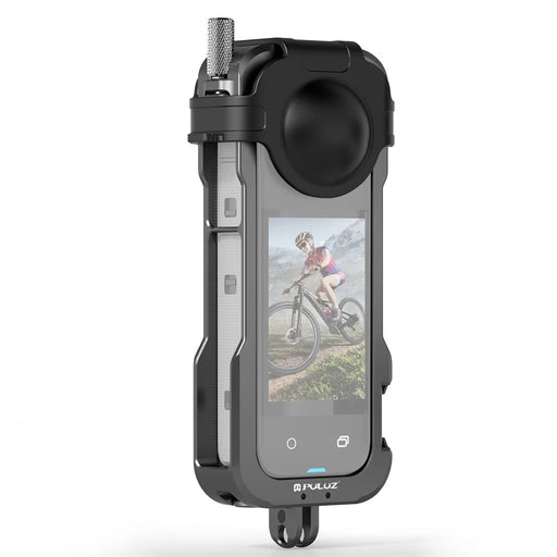 PULUZ PU981B For Insta360 X4 Aluminum Alloy Protective Cage Expansion Frame with Lens Cap - 1
