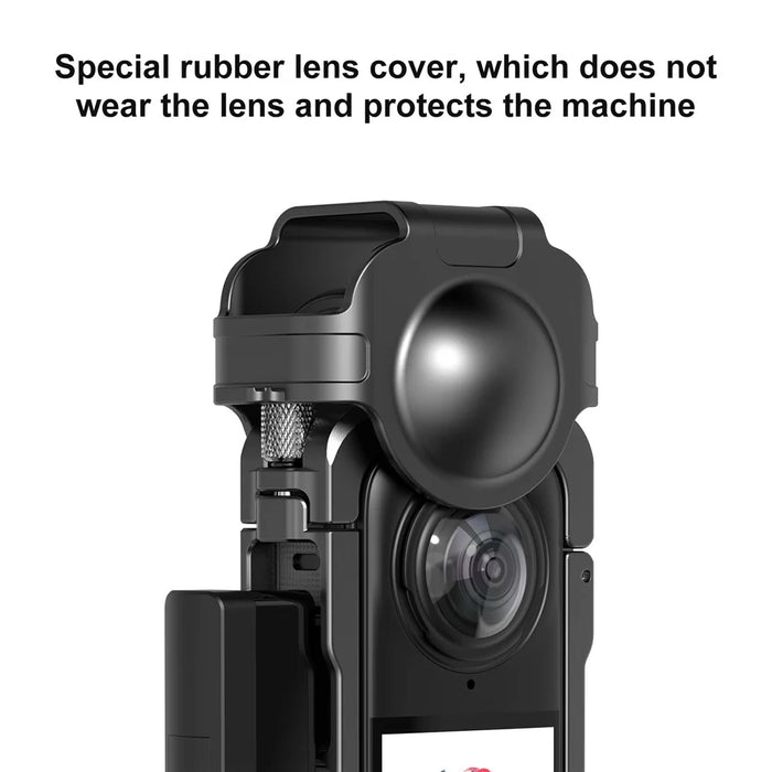 PULUZ PU981B For Insta360 X4 Aluminum Alloy Protective Cage Expansion Frame with Lens Cap - 7