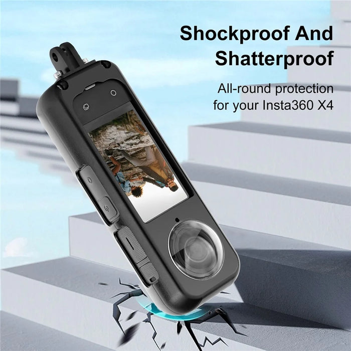 PULUZ PU990B For Insta360 X4 Metal Protective Case Frame Cage with Lens Protector Cooling Design - 4