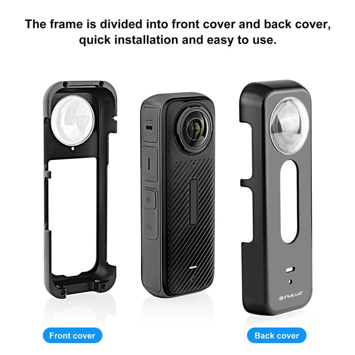 PULUZ PU990B For Insta360 X4 Metal Protective Case Frame Cage with Lens Protector Cooling Design - 5