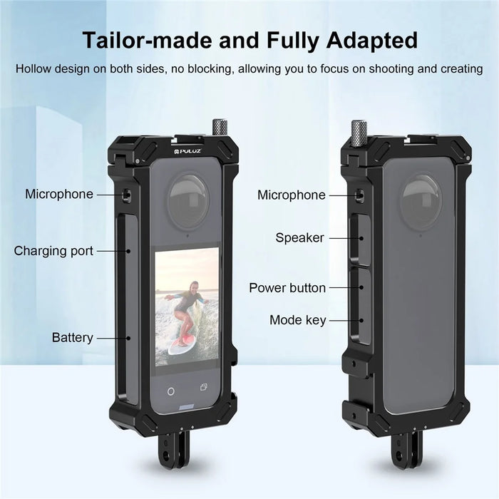 PULUZ PU941B For Insta360 X4 Action Camera Cage Aluminum Alloy Expansion Protective Frame - 3