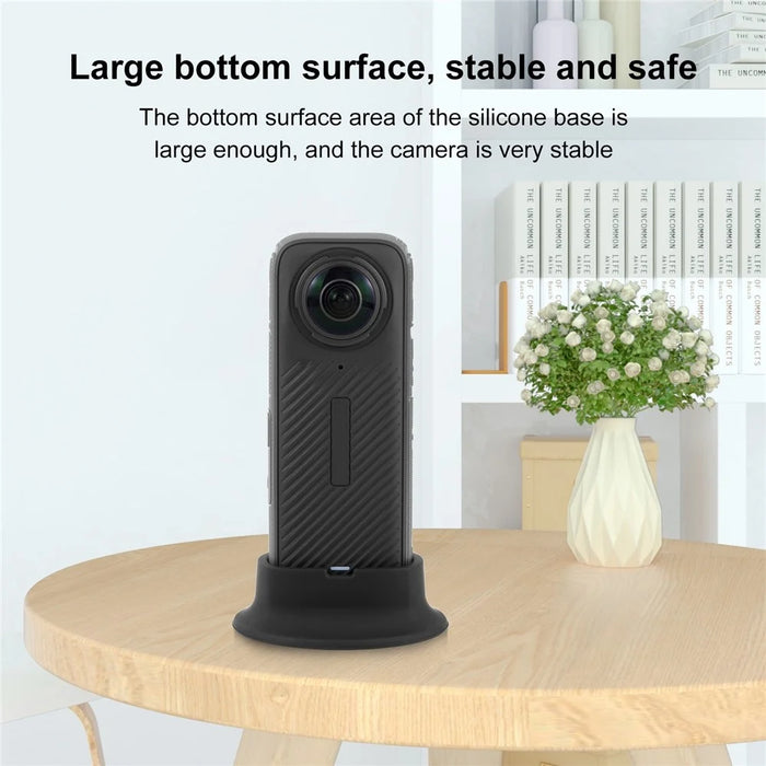 PULUZ PU943B For Insta360 X4 Silicone Base Anti-Slip Desktop Stand Camera Mount Protective Holder - 6
